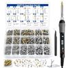 VTSHENY Set di 880 inserti filettati con viti, inserti filettati M2/M3/M4/M5/M6, temperatura regolabile, con pinze e supporto, punte per saldatura e adattatore per punta di saldatura