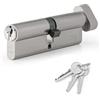 XFORT Serratura a Cilindro per Porta Europea con 3 Chiavi, Antitrapano, Antifurto con Chiave, Alta Sicurezza per Porte in Legno, UPVC, Doppia Cromatura, Cilindro a Pomolo 45T/45 (90mm)