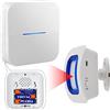 通用 Caregiver Pager,Sensore di movimento portatile per interni, allarme per camera da letto, dispositivo di allarme per la casa, con 1 sensore di movimento + 1 ricevitore potabile