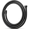 OFFO Tubo Doccia 2,5m, Flessibile Doccia Antitorsione in Acciaio Nero | Diametro 11 mm, Tubo Flessibile Doccia di Ricambio Alta Pressione, Resistente e Flessibile per Bagno