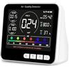 BIBIRE Qualità aria e del flusso d'aria, 9 In1 Air Quality Monitor, PM1.0, PM2.5, PM10, HCHO, TVOC, AQI, Time, Temperature, Humidity, Indoor Detects
