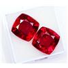 rogem54 Loose Gemma Naturale Rosso Rubino Cuscino Forma 18 KT Paio Certificato RR04
