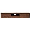 DRW Tavolo TV con 2 Ante e 1 cassetto, in Legno e Ceramica, Marrone e Finitura Marmo, 35 x 200 x 40 cm
