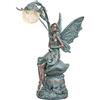 TERESA'S COLLECTIONS Decorazione da giardino Sculture e statue di fata, decorazione per cortile, statue e statuette solari da giardino all'aperto, bronzo patinato 35 cm