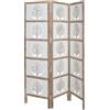DRW Paravento albero della vita bianco e manico in legno per letti da 135/140/150 cm, 153 x 2,5 x 182 cm