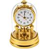 Relaxdays Orologio da Tavolo retrò, 17x11 cm, analogico, Batteria, Dorato | Cupola e pendolo girevole, plastica, orologio da camino
