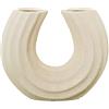 DRW Vaso da Tavolo con 2 bocche in Ceramica Grezza, 15 x 18 x 6,5 cm