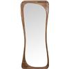 DRW Specchio da Parete a Forma di Legno e Gomma in Noce, 4 x 57 x 160 cm