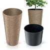 EDANTI Vaso per fiori da giardino per terrazza in pelliccia di casa sottile in legno ecologico alto 57,5 cm