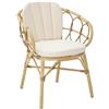 DRW Sedia da Esterno impilabile in Alluminio e Rattan con Cuscino, 75 x 59 x 60 cm