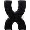 DRW Vaso da Tavolo con Due Bracci, in Ceramica, Nero, 20 x 15 x 5,5 cm