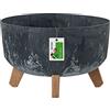 Prosperplast Gracia DGRL300LE - Vaso da fiori con piedini, 17,5 x 28,5 cm, colore: Antracite