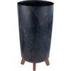 Martom Vaso per fiori alto effetto cemento sottile + gambe con supporto, moderno vaso per fiori su acqua con gambe, drenaggio, vasi alti, plastica di alta qualità