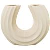 DRW Vaso da Tavolo con 2 bocche in Ceramica Grezza, 18,5 x 23 x 8,5 cm