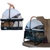 Pet Gear No-Zip View 360 Pet Carrier & Car Seat con Booster Seat Frame per cani e gatti di piccola taglia, ventilazione a rete, ingresso a pulsante, senza attrezzi, grigio nuvola