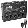 Moukey Audio Stereo Mixer, 4 canali per club, bar, palco, mixer, chitarra, basso, tastiera, MAMX1