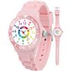 Juboos Orologio analogico per bambini e bambine, impermeabile fino a 3 atm, con gatto, facile da leggere, Viola, orologio gatto bambini