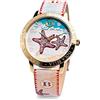 Isola Bella Orologio STELLE in acciaio, pelle e zirconi 40000047