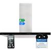 KKT KOLBE Cappa a isola FLAT-INSEL-6, 90 cm, nero argento | 680 cbm/h, Classe energetica A+++, Modalità aspirante, Smart WiFi, SensorTouch, Spegnimento ritardato