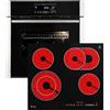 KKT KOLBE Set forno e piano cottura senza cornice SET8016CH59RL, 60 cm | Pulizia catalitica, 4 zone, Doppia zona, Zona ovale, Girarrosto, Funzione pizza, Grill, Aria calda, Guide telescopiche