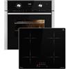 KKT KOLBE Set forno e piano a induzione con cornice SET8810IH859ED, 60 cm | Pulizia a vapore, 4 zone, Grill, Aria calda, Guide telescopiche, Timer automatico, nero argento