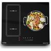 COVERCOOK Piano cottura a induzione con 3 zone di cottura, 60 cm, touch screen, timer, funzione boost, blocco di sicurezza