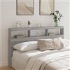 Homgoday Testiera con Contenitore a LED Grigio Sonoma 180x17x102 cm, Testiere Letto, Testiera del Letto Matrimoniale, Schienale per Letto E Divano