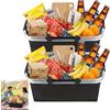 Mujiluxe Cestino della Spesa,Cestino Pieghevole Termico Come Cestino da Picnic,Borsa Termica Portatile con Manici Imbottiti,Cestino da Trasporto,per Viaggi,Picnic E Spesa,30 Litri,Confezione da 2(Nero)