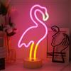 JEMESIluce fenicottero notturna batteria/USB, neon base, San Valentino, compleanno, bar, feste