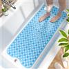 HITSLAM Tappetino Vasca Antiscivolo da Bagno, 101 x 40cm Lungo Tappetino Doccia Antiscivolo Senza BPA, Resistente alla Muffa e Lavabile in Lavatrice Tappetino Bagno, Morbido al Piede, Blu