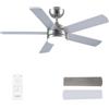 CJOY Ventilatore da Soffitto con Luce e Telecomando 107cm Argento/Madera | Ventilatore Soffitto Silenziosa, 6 Velocità, Reversibili, Memoria 3 CCT Dimmerabile, Modalità Sleep, Timer, Dormitorio/Salón