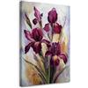 Feeby Quadri Camera Da Letto - Stampa su Tela - Quadro Moderno Soggiorno - Fiori di iris bordeaux Dipinto - 20x30 cm - Decorazione Da Parete