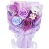 MAMAMIKO Rose Stabilizzate Viola con Orsetto, Bouquet di Fiori Eterni, Regalo Donna | Idea regalo per San Valentino, compleanno e Festa della Mamma, per lei, donna o mamma, elegante decorazione per la casa