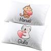 fashwork Coppia di federe matrimoniali divertenti PERSONALIZZABILI Orsetto Koala Love Regalo SanValentino Anniversario Matrimonio Innamorati simpatiche