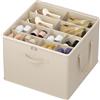 Lifewit Organizer Scarpe Armadio, Scatola Porta Scarpe Pieghevole per 12-16 Paia con Coperchio Trasparente, Contenitore con Divisori e Manici Rinforzati, 43 x 43 x 31 cm, Beige