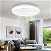 wowspeed Ventilatore da Soffitto con Luce e Telecomando, Ø47cm, 3 Temperature di Colore 3000K 4000K 6500K Dimmerabile, 45W Moderno Plafoniera con Ventilatore Silenzioso, 6 Velocità, Timing