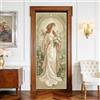 arricraft 2 adesivi per porta con scena della natura romantica, 80 x 200 cm, eleganti decorazioni in stile Art Nouveau con donna in PVC rimovibile per camera da letto e soggiorno