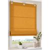Kutti Tenda a rullo Duck giallo ocra - Tenda a pacchetto in 100% cotone con occhielli rettangolari, opaca senza foratura, dimensioni 45 x 140 cm