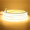 HEGEHE Striscia LED COB 1 m, flessibile strisce al neon 220 V con ON/OFF cavo di alimentazione, ogni taglio di 50 cm, 288 LEDs/m bianco caldo luce a corda ad alta luminosità per decorazione natalizia