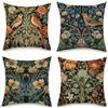 BREASOME Federe Cuscini Divano Vintage William Morris 45x45 cm Set di 4 | Motivi floreali blu, Ipoallergenico, Lavabile in lavatrice, Indeformabile, Decorazione per divano soggiorno