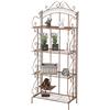 CLP Étagère In Ferro Richiudibile Antje I Scaffale Rustico Cucina 4 Ripiani I Scaffale Espositore Shabby Chic Per Piante E Fiori | Colore antico marrone