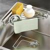 Generico Scolapiatti angolare per lavello da cucina, 1 pezzo | Mensola angolare in acciaio inox, vassoio scolapiatti salvaspazio per tazze, spugne, utensili