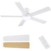 CJOY Ventilatore da Soffitto con Luce 132CM Bianco | Ventilatore da Soffitto con Luce e Telecomando, LED Dimmerabile, 6 Velocità, 5 Pale Reversibile, Per Camera/Soggiorno/Perenz