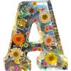 Generic Luce notturna in resina floreale, luce notturna in resina floreale, lampada creativa con 26 lettere, simulato, luce notturna con personalizzato, lettera in resina con luce a LED,
