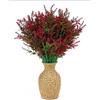 LPARMJIT 8 fasci di fiori artificiali per esterni, piante artificiali sospese, recinzione, interni ed esterni, veranda, vaso, decorazione (rosso)