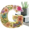 Generic Luce notturna in resina floreale, luce notturna in resina floreale, lampada creativa con 26 lettere, simulato, luce notturna con personalizzato, lettera in resina con luce a LED,