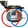 YUEWO Confezione di 3 nuovi anelli di tenuta guarnizione in silicone per Instant pot 4QT/5QT/6QT/7QT/8QT/L Blu rosso bianco IP-DUO60, IP-LUX60, ip-duo50 6Qt/L
