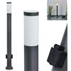 hofstein Lampada da sentiero per esterni Sessa con 2 prese, lampada moderna con base in metallo/plastica in antracite/bianco, luce da sentiero 110 cm, lampada da giardino w. E27, IP44, senza lampadina/e