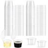 Zelthrik 100 Pezzi Contenitori Plastica con Coperchio 50ml, Contenitori Salvafreschezza Ermetici e Riutilizzabili, Barattoli Trasparenti per Alimenti, Tazze per Salse, Condimenti, Spezie