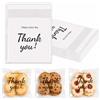 YESAH 100 sacchetti per biscotti con scritta Thank You, autoadesivi, 10 x | Sacchetti di plastica trasparente per biscotti, confezione dolce richiudibile per panetteria, bomboniera